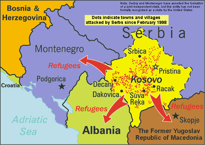 Towns and Villages Attacked by Serbs