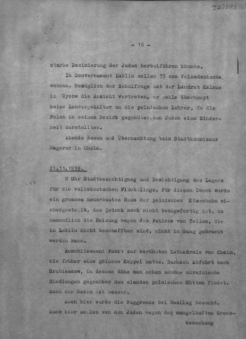 Page 16 du rapport de novembre 1941