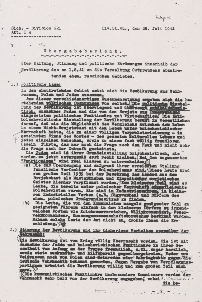 Scan page 1 du rapport du 28 juillet 1941