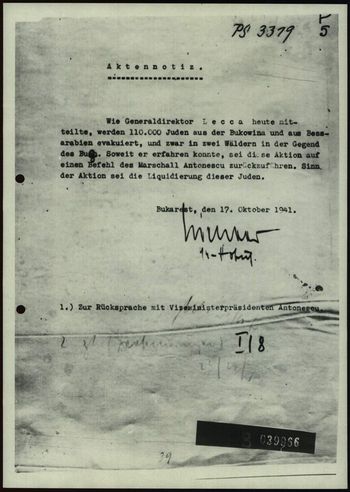 scan de la note du 17/10/1941, PS-3319