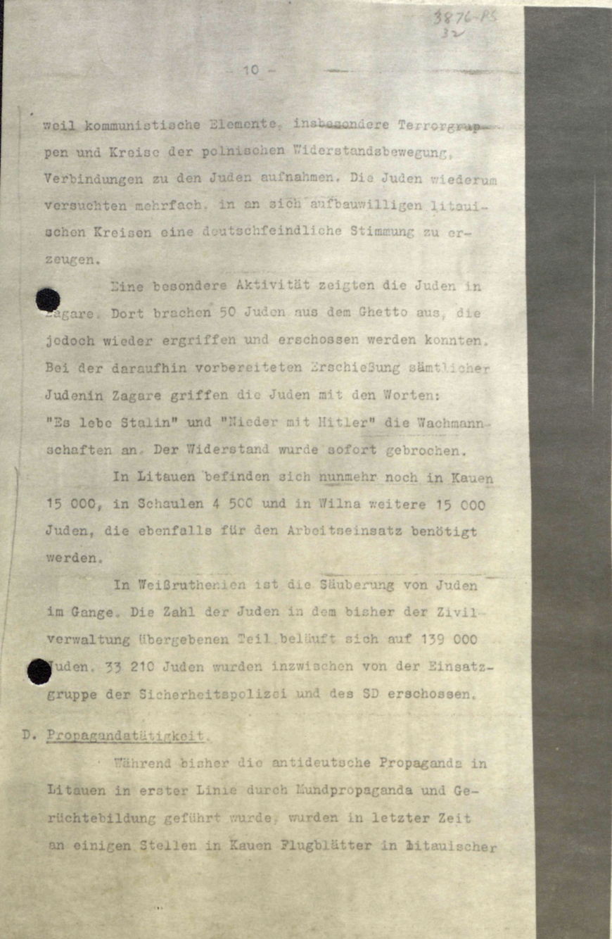 Page 16 du rapport de novembre 1941