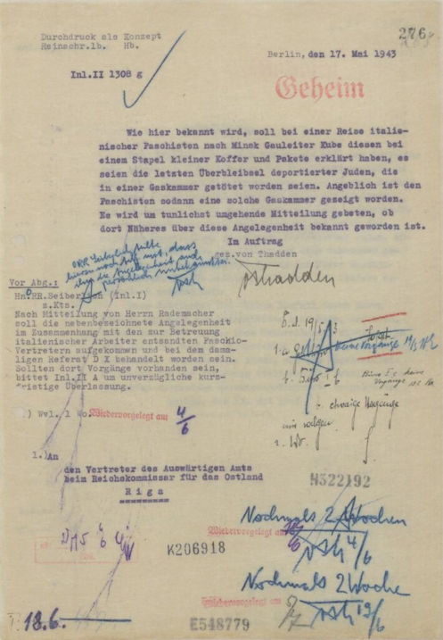 Note de Eberhard von Thadden du 17 mai 1943