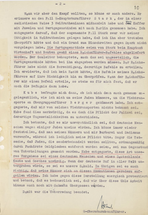 Scan page 2 du rapport de Strauch du 20/07/1943