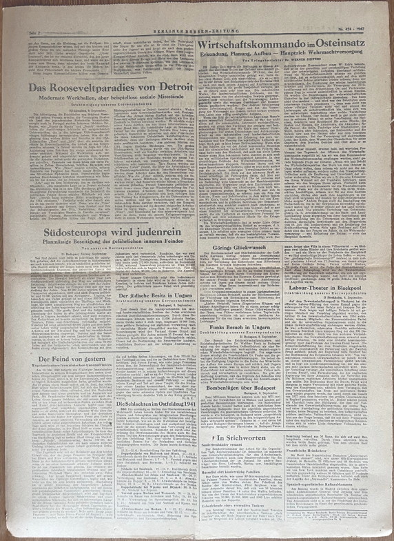 Page 2 du Berliner Zeitung du 9 septembre 1942