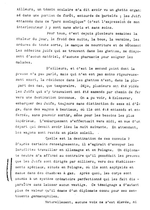 Scan page 2 de la dépêche de C. de Charmasse du 01/07/1944