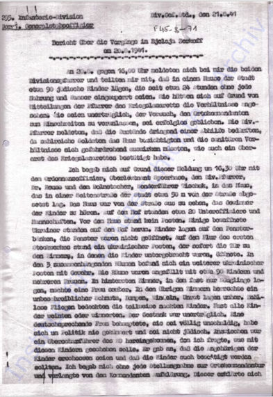 rapport de Groscurth du 21/08/1941, page 1, cliquer pour rapport complet