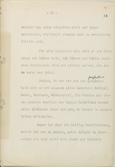 début du passage cité du second discours d’Himmler, officiel, du 9 juin 1942