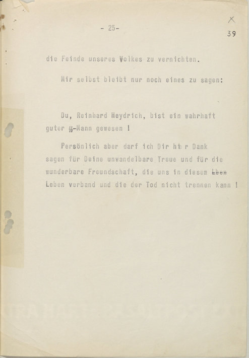 fin du passage cité du second discours d’Himmler, officiel, du 9 juin 1942
