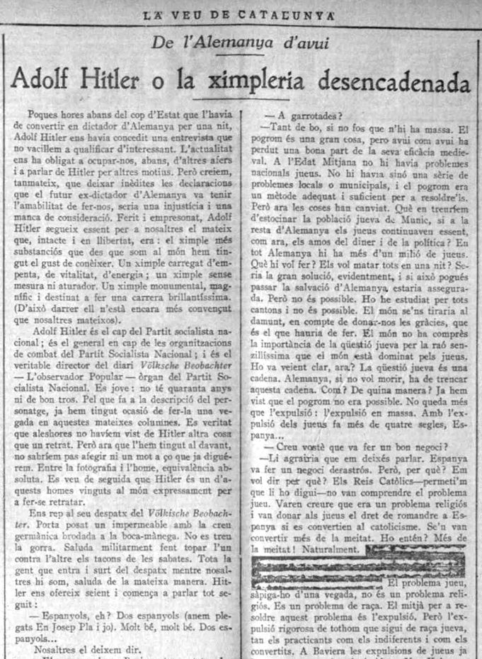 Scan extrait page 5 La Veu de Catalunya du 24.11.1923