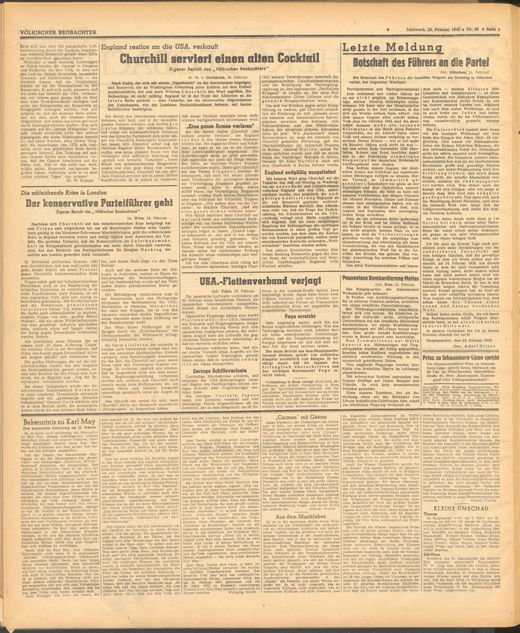 Scan pages 2 entière du Völkischer Beobachter 25.2.1942
