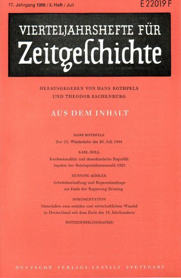 couverture Vierteljahrshefte für Zeitgeschichte