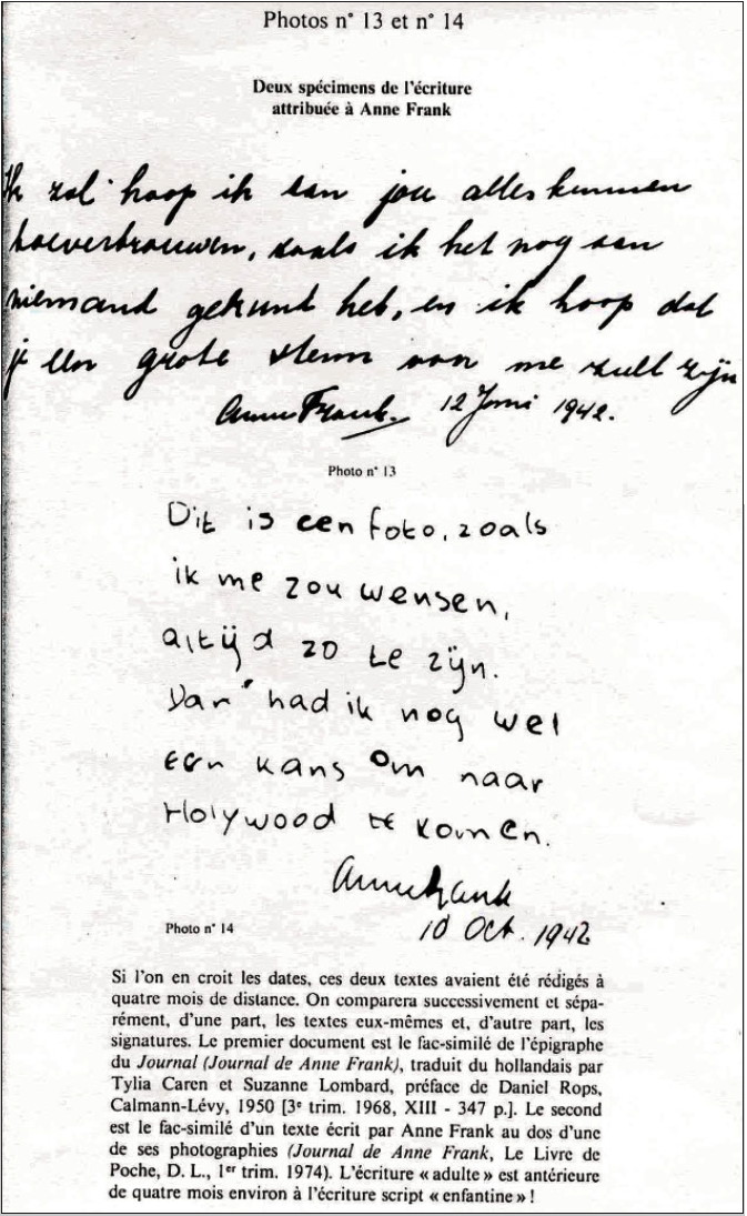 Une page du Journal d’Anne Frank