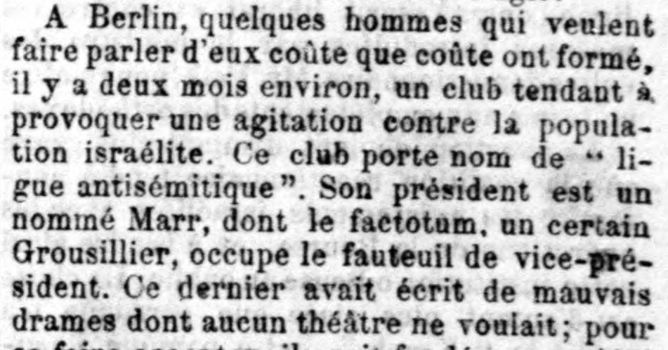 Le Globe, 28 novembre 1879, extrait