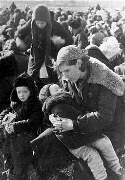 Women and children await execution