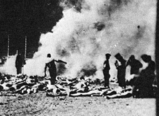 Burning corpses in the open