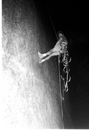 Rapelling in the dark