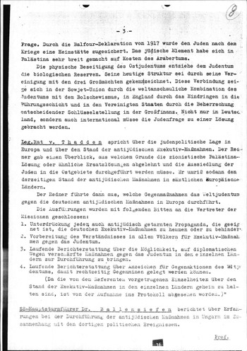 Sommaire du séminaire d'avril 1944'