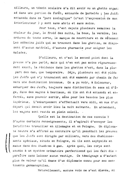 Scan page 2 de la dépêche de C. de Charmasse du 01/07/1944