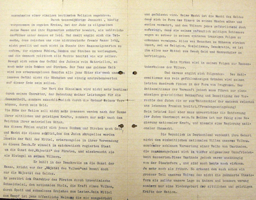 Scan pages 2 et 3 de la lettre de Hitler du 16 septembre 1919