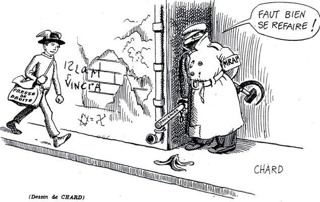 dessin de chard détournant l'affiche de 1952'